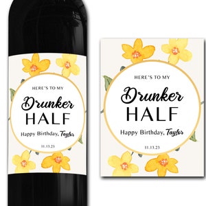 Étiquette de bouteille de vin personnalisée 21e/30e/40e/50e idéal célébration/anniversaire/anniversaire/cadeau de mariage autocollant d'étiquette de bouteille personnalisée