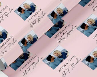 Gepersonaliseerde fotocadeauverpakking voor koppels, op maat gemaakt inpakpapier cadeauverpakking inpakpapier, fotorol ecopapier, hartinpakpapier, jubileum