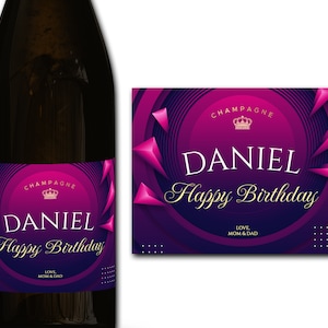 Etiqueta personalizada para botella de champán/prosecco 21/30/40/50 Ideal/aniversario/cumpleaños/regalo de boda etiqueta adhesiva personalizada