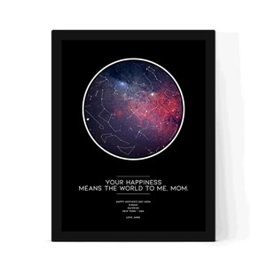 Personalisiert Dein Glück bedeutet mir die Welt Mama, Muttertag Sternenkarte, Nachthimmel Druck, Mama / Mutter Geschenk / Oma Druck, Mama Geschenkartikel.