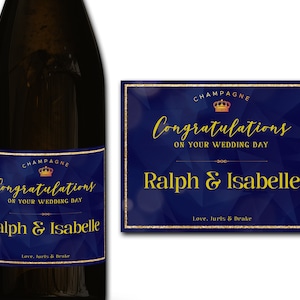 Étiquette personnalisée de bouteille de champagne/prosecco 21e/30e/40e/50e idéal/anniversaire/anniversaire/cadeau de mariage autocollant d'étiquette personnalisée