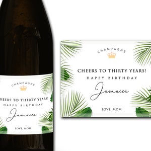 Étiquette personnalisée de bouteille de champagne/prosecco 21e/30e/40e/50e idéal/anniversaire/anniversaire/cadeau de mariage autocollant d'étiquette personnalisée