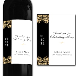 Étiquette de bouteille de vin personnalisée 21e/30e/40e/50e idéal célébration/anniversaire/anniversaire/cadeau de mariage autocollant d'étiquette de bouteille personnalisée