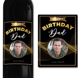 Etiqueta de botella de vino con FOTO personalizada 21/30/40/50 Ideal Celebración/Aniversario/Cumpleaños/Boda Etiqueta de botella personalizada