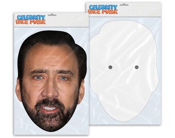 Personalised funny Celebrity face mask Nicolas Cage ready to wear,  fun party gifts unique for fans, novelty face masks