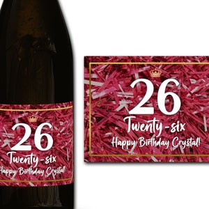 Étiquette personnalisée de bouteille de champagne/prosecco 21e/30e/40e/50e idéal/anniversaire/anniversaire/cadeau de mariage autocollant d'étiquette personnalisée