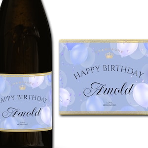 Étiquette personnalisée de bouteille de champagne/prosecco 21e/30e/40e/50e idéal/anniversaire/anniversaire/cadeau de mariage autocollant d'étiquette personnalisée