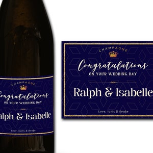 Étiquette personnalisée de bouteille de champagne/prosecco 21e/30e/40e/50e idéal/anniversaire/anniversaire/cadeau de mariage autocollant d'étiquette personnalisée