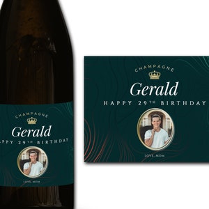 Etiqueta personalizada para botella de champán/prosecco FOTO 21/30/40/50 Ideal/aniversario/cumpleaños/regalo de boda etiqueta adhesiva personalizada