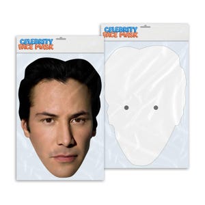 Personalised funny Celebrity face mask Keanu Reeves ready to wear,  fun party gifts unique for fans, novelty face masks