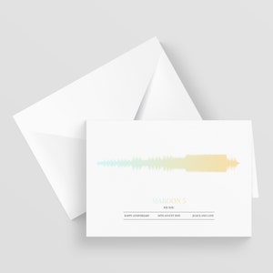 Carte de voeux Soundwave personnalisée A5, chanson spéciale, anniversaire, fiançailles, carte d'anniversaire, carte de voeux musicale, n'importe quel artiste n'importe quelle chanson