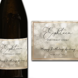 Étiquette personnalisée de bouteille de champagne/prosecco 21e/30e/40e/50e idéal/anniversaire/anniversaire/cadeau de mariage autocollant d'étiquette personnalisée