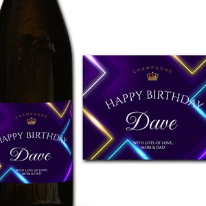 Étiquette personnalisée de bouteille de champagne/prosecco 21e/30e/40e/50e idéal/anniversaire/anniversaire/cadeau de mariage autocollant d'étiquette personnalisée
