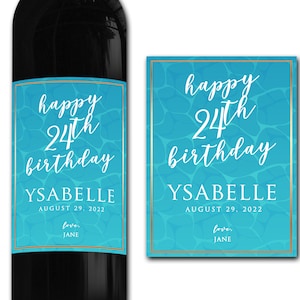 Étiquette de bouteille de vin personnalisée 21e/30e/40e/50e idéal célébration/anniversaire/anniversaire/cadeau de mariage autocollant d'étiquette de bouteille personnalisée