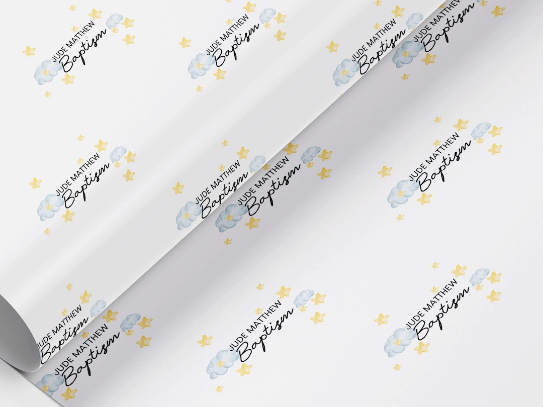 Personalised Baptism Gift Wrap Custom Wrapping Paper Gift Etsy