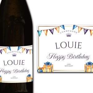 Étiquette personnalisée de bouteille de champagne/prosecco 21e/30e/40e/50e idéal/anniversaire/anniversaire/cadeau de mariage autocollant d'étiquette personnalisée