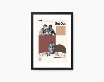 Aangepaste filmprint, retro geïnspireerde filmposter, midcentury modern, retro filmkunstwerk, minimale filmkunst, beste films, minimalistisch