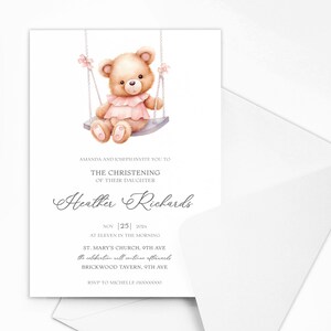 Invitaciones de bautizo personalizadas con sobres