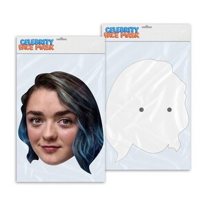 Personalised funny Celebrity face mask Masie Williams ready to wear,  fun party gifts unique for fans, novelty face masks