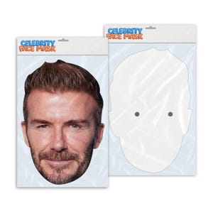 Personalised funny Celebrity face mask David Beckham ready to wear,  fun party gifts unique for fans, novelty face masks