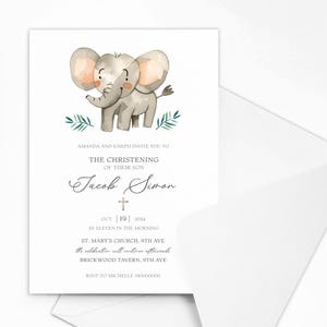 Invitaciones de bautizo personalizadas con sobres