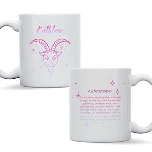 Personalisierte Steinbock-Tasse, Sternzeichen-Geschenk, Geburtstagsgeschenk, Horoskop-Geschenk, individuelles Sternzeichen-Horoskop-Geschenk