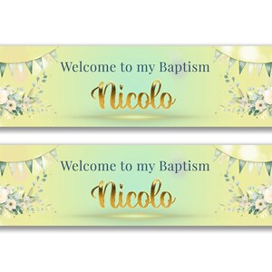 Personalised Baptism/Christening Banners - Any Name, Age and Occasion, Bunting, Event decor, Suprise banner, Party decor event banners