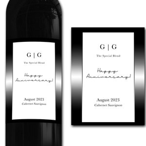 Étiquette de bouteille de vin personnalisée 21e/30e/40e/50e idéal célébration/anniversaire/anniversaire/cadeau de mariage autocollant d'étiquette de bouteille personnalisée