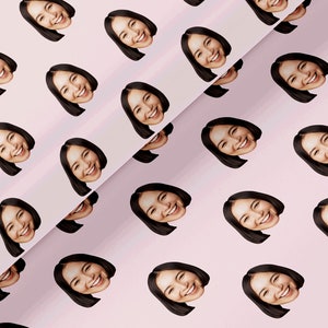 Carta da regalo personalizzata per foto con volti buffi, carta da regalo, carta da regalo, carta ecologica per rotoli fotografici, compleanno, anniversario, carta da regalo personalizzata