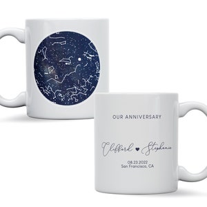 Tazza personalizzata con mappa stellare, regalo ricordo del cielo notturno della galassia, fidanzamento, compleanno, regalo di astronomia, regalo per la festa del papà con mappa stellare personalizzata