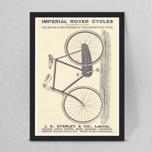 Bicycle poster - Vintage home decor wall art - Framed/Unframed - Multiple sizes available c3