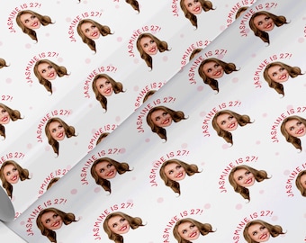 Personalisierte Geburtstag Gesicht / Foto Geschenkverpackung, benutzerdefiniertes Geschenkpapier, Geschenkverpackung, Geschenkpapier, Fotorolle Öko-Papier, beliebiger Wortlaut / jedes Bild