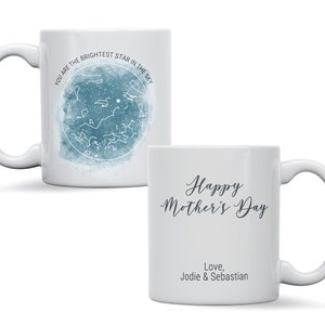 Mug personnalisé carte des étoiles, cadeau souvenir ciel nocturne galaxie, anniversaire de fiançailles, cadeau astronomie, cadeau fête des mères carte des étoiles personnalisée