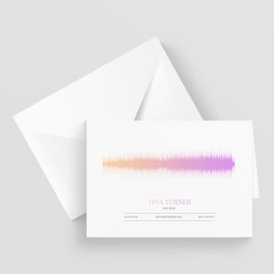 Carte de voeux Soundwave personnalisée A5, chanson spéciale, anniversaire, fiançailles, carte d'anniversaire, carte de voeux musicale, n'importe quel artiste n'importe quelle chanson