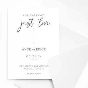 Personalised Minimalist Wedding Invitations with Envelopes