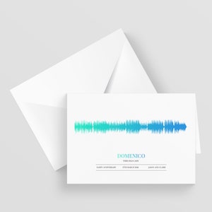Carte de voeux Soundwave personnalisée A5, chanson spéciale, anniversaire, fiançailles, carte d'anniversaire, carte de voeux musicale, n'importe quel artiste n'importe quelle chanson