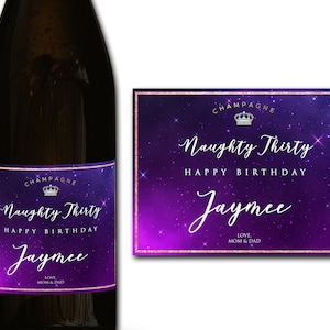Étiquette personnalisée de bouteille de champagne/prosecco 21e/30e/40e/50e idéal/anniversaire/anniversaire/cadeau de mariage autocollant d'étiquette personnalisée