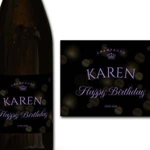 Étiquette personnalisée de bouteille de champagne/prosecco 21e/30e/40e/50e idéal/anniversaire/anniversaire/cadeau de mariage autocollant d'étiquette personnalisée