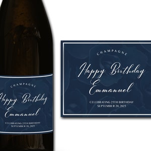 Étiquette personnalisée de bouteille de champagne/prosecco 21e/30e/40e/50e idéal/anniversaire/anniversaire/cadeau de mariage autocollant d'étiquette personnalisée