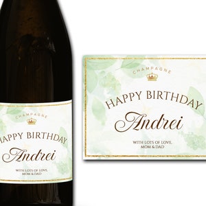 Étiquette personnalisée de bouteille de champagne/prosecco 21e/30e/40e/50e idéal/anniversaire/anniversaire/cadeau de mariage autocollant d'étiquette personnalisée