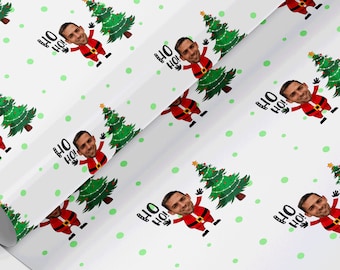 Personalised Christmas photo funny wrapping paper, gift wrap, wrapping paper, photo roll eco paper, Elf wrapping paper, Spoof Xmas gift wrap