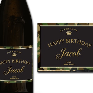 Étiquette personnalisée de bouteille de champagne/prosecco 21e/30e/40e/50e idéal/anniversaire/anniversaire/cadeau de mariage autocollant d'étiquette personnalisée