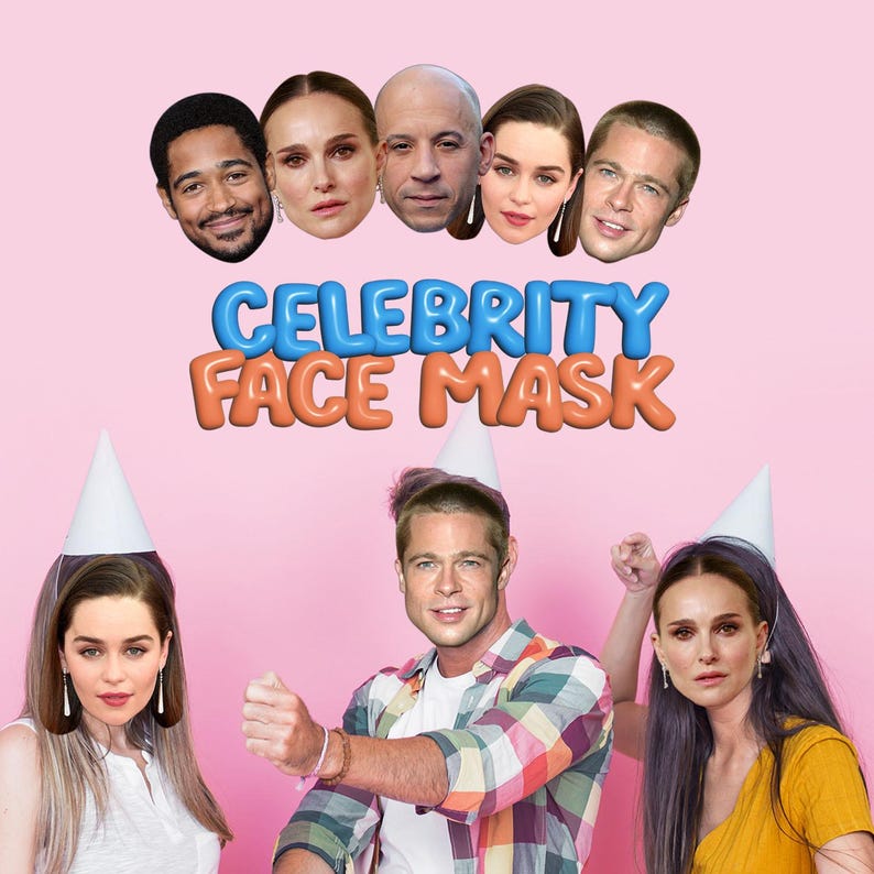 Personalised Funny Celebrity Face Mask Denzel Washington Ready to Wear ...