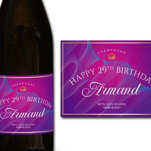 Étiquette personnalisée de bouteille de champagne/prosecco 21e/30e/40e/50e idéal/anniversaire/anniversaire/cadeau de mariage autocollant d'étiquette personnalisée