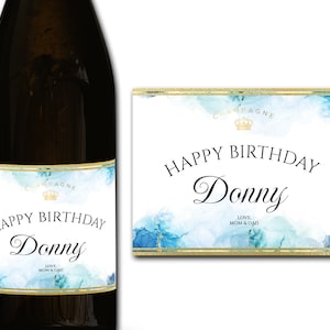 Étiquette personnalisée de bouteille de champagne/prosecco 21e/30e/40e/50e idéal/anniversaire/anniversaire/cadeau de mariage autocollant d'étiquette personnalisée