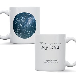 Mug personnalisé carte des étoiles, cadeau souvenir ciel étoilé galaxie fiançailles d'anniversaire, anniversaire, cadeau astronomie, cadeau de mariage carte des étoiles personnalisé