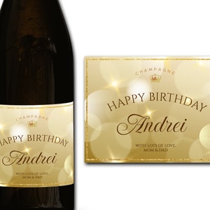 Étiquette personnalisée de bouteille de champagne/prosecco 21e/30e/40e/50e idéal/anniversaire/anniversaire/cadeau de mariage autocollant d'étiquette personnalisée