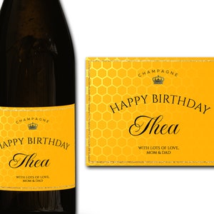 Étiquette personnalisée de bouteille de champagne/prosecco 21e/30e/40e/50e idéal/anniversaire/anniversaire/cadeau de mariage autocollant d'étiquette personnalisée