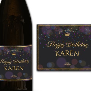 Étiquette personnalisée de bouteille de champagne/prosecco 21e/30e/40e/50e idéal/anniversaire/anniversaire/cadeau de mariage autocollant d'étiquette personnalisée