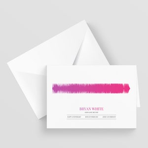 Carte de voeux Soundwave personnalisée A5, chanson spéciale, anniversaire, fiançailles, carte d'anniversaire, carte de voeux musicale, n'importe quel artiste n'importe quelle chanson